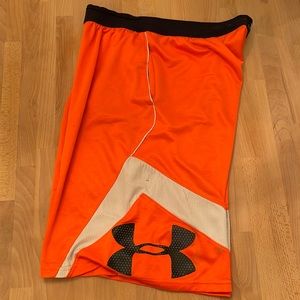 Under Armor Large Neon Orange Basketball Shorts